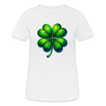 Trèfle à quatre feuilles - T-shirt respirant Femme - blanc - Devant - AI Model Female 172 dark (172cm)