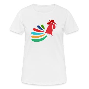 COQ. CHEVAL. POULE. COQ. ANIMAL. OISEAU. LICORNE. - T-shirt respirant Femme - blanc - Devant - AI Model Female 172 dark (172cm)