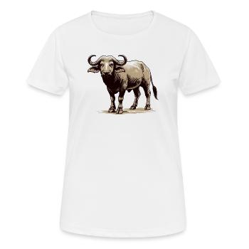 Buffle - T-shirt respirant Femme - blanc - Devant - AI Model Female 172 dark (172cm)