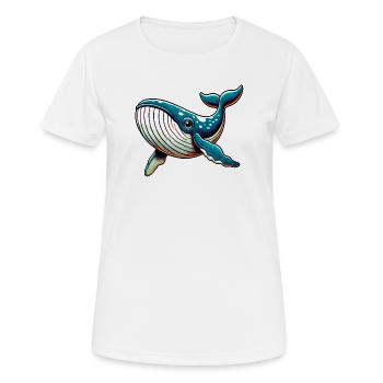 Wal - Frauen T-Shirt atmungsaktiv - Weiß - Vorne - AI Model Female 172 dark (172cm)