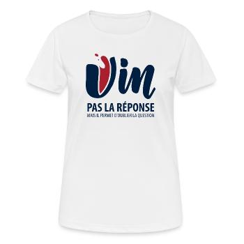 Wein, nicht die Antwort - Frauen T-Shirt atmungsaktiv - Weiß - Vorne - AI Model Female 172 dark (172cm)