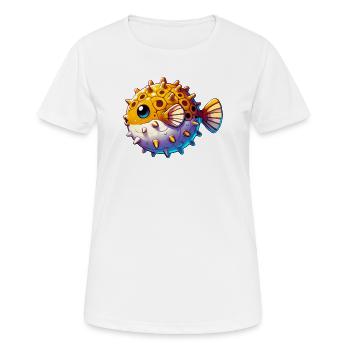 Kugelfisch - Frauen T-Shirt atmungsaktiv - Weiß - Vorne - AI Model Female 172 dark (172cm)