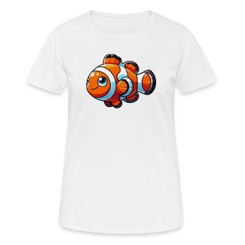 Poisson-clown - T-shirt respirant Femme - blanc - Devant - AI Model Female 172 dark (172cm)