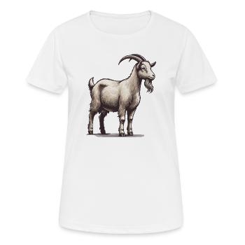 Ziege - Frauen T-Shirt atmungsaktiv - Weiß - Vorne - AI Model Female 172 dark (172cm)