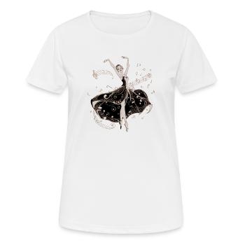 Die Tänzerin des Abends. - Frauen T-Shirt atmungsaktiv - Weiß - Vorne - AI Model Female 172 dark (172cm)