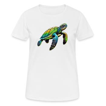 Tortue - T-shirt respirant Femme - blanc - Devant - AI Model Female 172 dark (172cm)