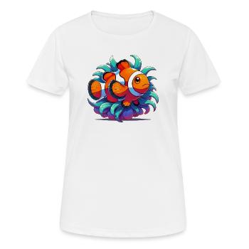 Poisson-clown - T-shirt respirant Femme - blanc - Devant - AI Model Female 172 dark (172cm)