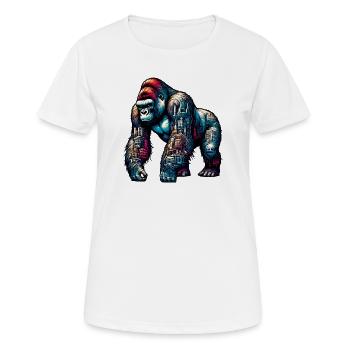 Gorilla - Frauen T-Shirt atmungsaktiv - Weiß - Vorne - AI Model Female 172 dark (172cm)