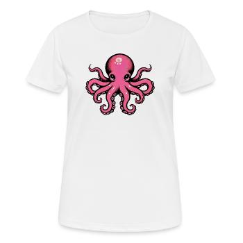 Krake - Frauen T-Shirt atmungsaktiv - Weiß - Vorne - AI Model Female 172 dark (172cm)