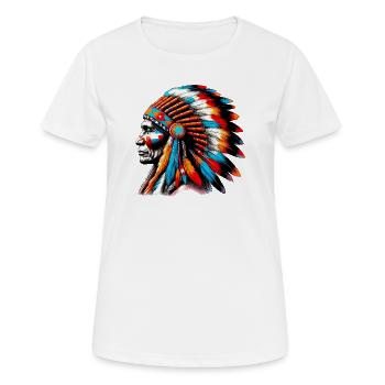 Amérindien Américain - T-shirt respirant Femme - blanc - Devant - AI Model Female 172 dark (172cm)