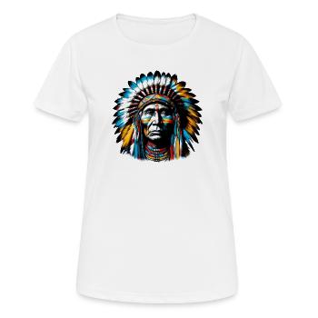 Amerikanisch, Indianer, Amerikaner - Frauen T-Shirt atmungsaktiv - Weiß - Vorne - AI Model Female 172 dark (172cm)