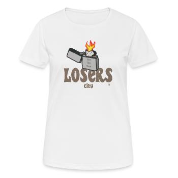 Grunge Rebel Lighter - Hasse diese Stadt - Frauen T-Shirt atmungsaktiv - Weiß - Vorne - AI Model Female 172 dark (172cm)