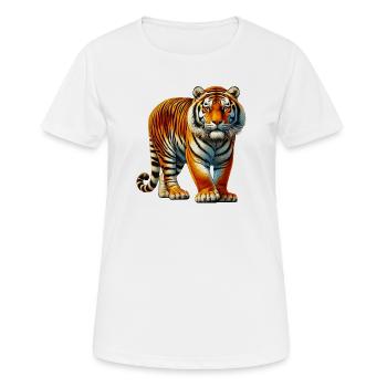 Tiger - Frauen T-Shirt atmungsaktiv - Weiß - Vorne - AI Model Female 172 dark (172cm)