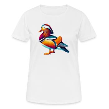 Canard mandarin - T-shirt respirant Femme - blanc - Devant - AI Model Female 172 dark (172cm)