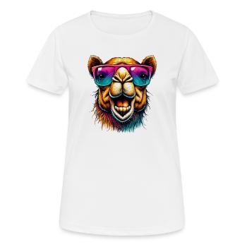 Kamel - Frauen T-Shirt atmungsaktiv - Weiß - Vorne - AI Model Female 172 dark (172cm)