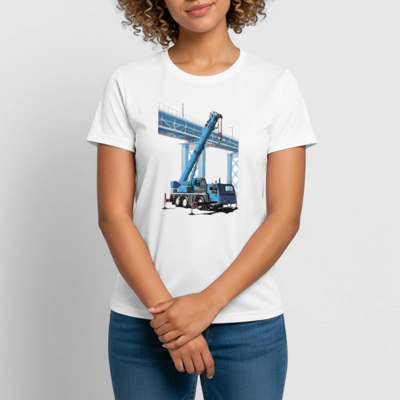 Mobile crane assembles bridge sections Women's Breathable T-Shirt