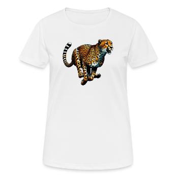 Gepard - Frauen T-Shirt atmungsaktiv - Weiß - Vorne - AI Model Female 172 dark (172cm)