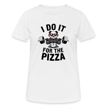I Do It For The Pizza Langhantel Bodybuilder - Frauen T-Shirt atmungsaktiv - Weiß - Vorne - AI Model Female 172 dark (172cm)