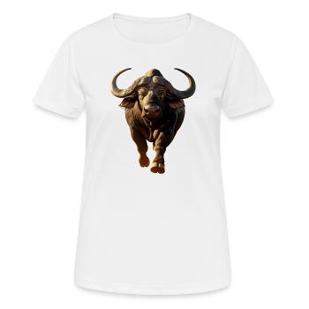 Buffalo Cape Buffalo Safari African Buffalo - Women's Breathable T-Shirt - white - Front - AI Model Female 172 dark (172cm)