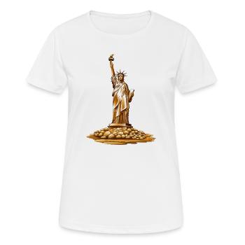 Golden Liberty Torch Statue - Women's Breathable T-Shirt - white - Front - AI Model Female 172 dark (172cm)