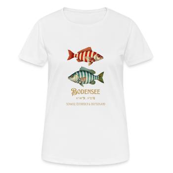 Lac de Constance Lac de Constance Poissons Coordonnées - T-shirt respirant Femme - blanc - Devant - AI Model Female 172 dark (172cm)
