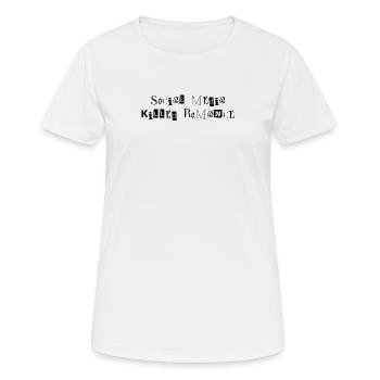 SOCIAL MEDIA KILLED ROMANCE - Frauen T-Shirt atmungsaktiv - Weiß - Vorne - AI Model Female 172 dark (172cm)