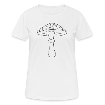 Champignon noir et blanc - T-shirt respirant Femme - blanc - Devant - AI Model Female 172 dark (172cm)
