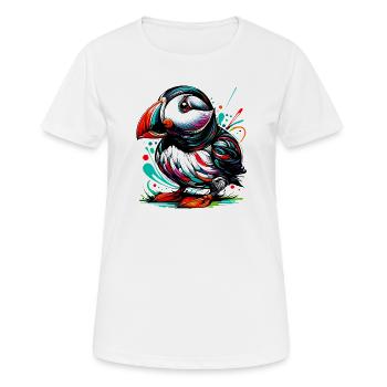 Macareux - T-shirt respirant Femme - blanc - Devant - AI Model Female 172 dark (172cm)