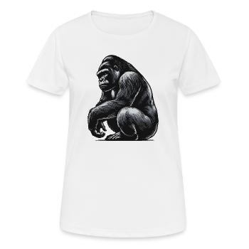 Gorilla - Frauen T-Shirt atmungsaktiv - Weiß - Vorne - AI Model Female 172 dark (172cm)