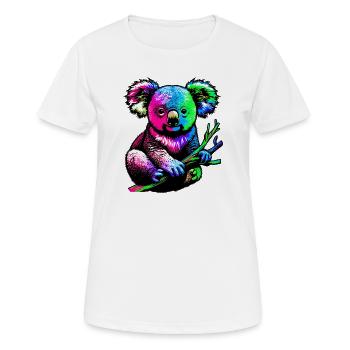 Koala - Frauen T-Shirt atmungsaktiv - Weiß - Vorne - AI Model Female 172 dark (172cm)
