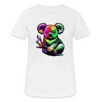 Koala - Frauen T-Shirt atmungsaktiv - Weiß - Vorne - AI Model Female 172 dark (172cm)