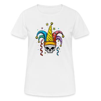 Skull with fool's cap for carnival - Women's Breathable T-Shirt - white - Front - AI Model Female 172 dark (172cm)