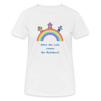 Nach Regen kommt der Regenbogen - Frauen T-Shirt atmungsaktiv - Weiß - Vorne - AI Model Female 172 dark (172cm)