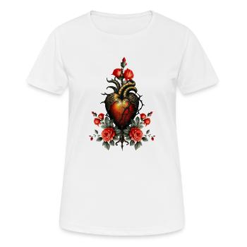 L’élégance gothique du cœur - T-shirt respirant Femme - blanc - Devant - AI Model Female 172 dark (172cm)
