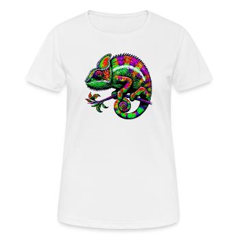 Chamäleon - Frauen T-Shirt atmungsaktiv - Weiß - Vorne - AI Model Female 172 dark (172cm)