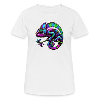 Chamäleon - Frauen T-Shirt atmungsaktiv - Weiß - Vorne - AI Model Female 172 dark (172cm)