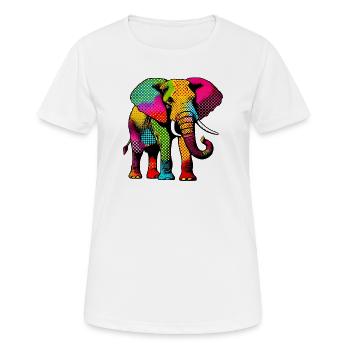 Éléphant - T-shirt respirant Femme - blanc - Devant - AI Model Female 172 dark (172cm)