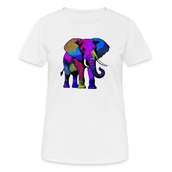 Éléphant - T-shirt respirant Femme - blanc - Devant - AI Model Female 172 dark (172cm)