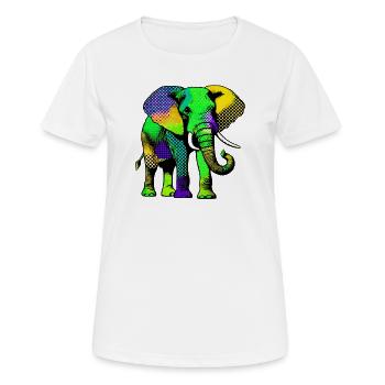 Éléphant - T-shirt respirant Femme - blanc - Devant - AI Model Female 172 dark (172cm)