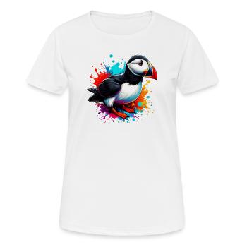 Macareux - T-shirt respirant Femme - blanc - Devant - AI Model Female 172 dark (172cm)