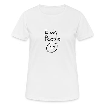 Ew People black design cute - Women's Breathable T-Shirt - white - Front - AI Model Female 172 dark (172cm)