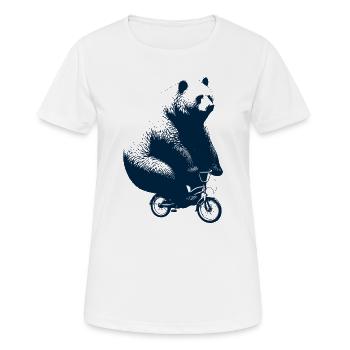 Bär fährt Rad - Frauen T-Shirt atmungsaktiv - Weiß - Vorne - AI Model Female 172 dark (172cm)