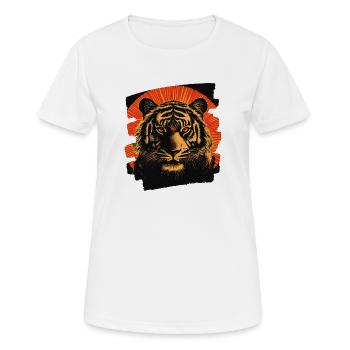 Tiger Retro - Frauen T-Shirt atmungsaktiv - Weiß - Vorne - AI Model Female 172 dark (172cm)