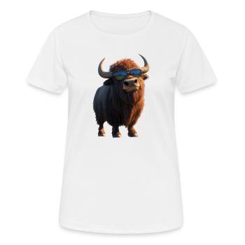 Bison, Bison, Bovins sauvages, Bison, Bison d’Amérique - T-shirt respirant Femme - blanc - Devant - AI Model Female 172 dark (172cm)