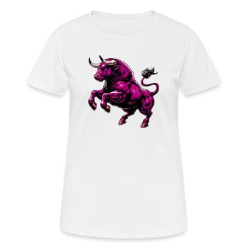 Stier - Frauen T-Shirt atmungsaktiv - Weiß - Vorne - AI Model Female 172 dark (172cm)