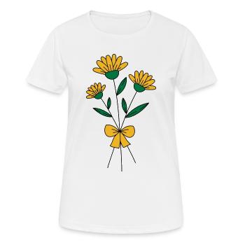 Blumenstrauss dreifarbig - Frauen T-Shirt atmungsaktiv - Weiß - Vorne - AI Model Female 172 dark (172cm)