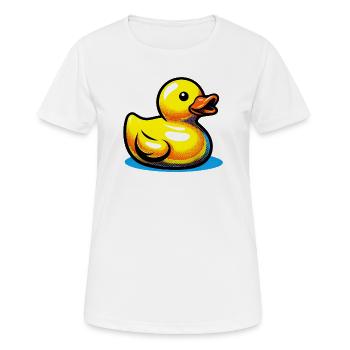 Ente Ente Ente Ente Ente - Frauen T-Shirt atmungsaktiv - Weiß - Vorne - AI Model Female 172 dark (172cm)