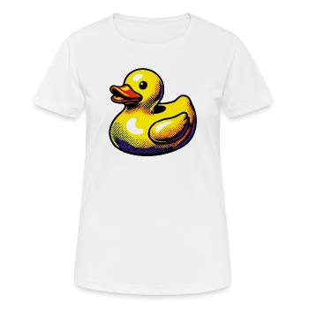 Ente Ente Ente Ente Ente - Frauen T-Shirt atmungsaktiv - Weiß - Vorne - AI Model Female 172 dark (172cm)