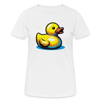 Ente Ente Ente Ente Ente - Frauen T-Shirt atmungsaktiv - Weiß - Vorne - AI Model Female 172 dark (172cm)
