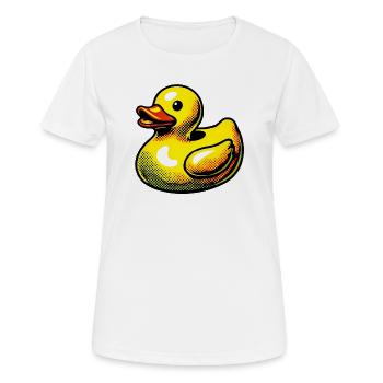 Ente Ente Ente Ente Ente - Frauen T-Shirt atmungsaktiv - Weiß - Vorne - AI Model Female 172 dark (172cm)